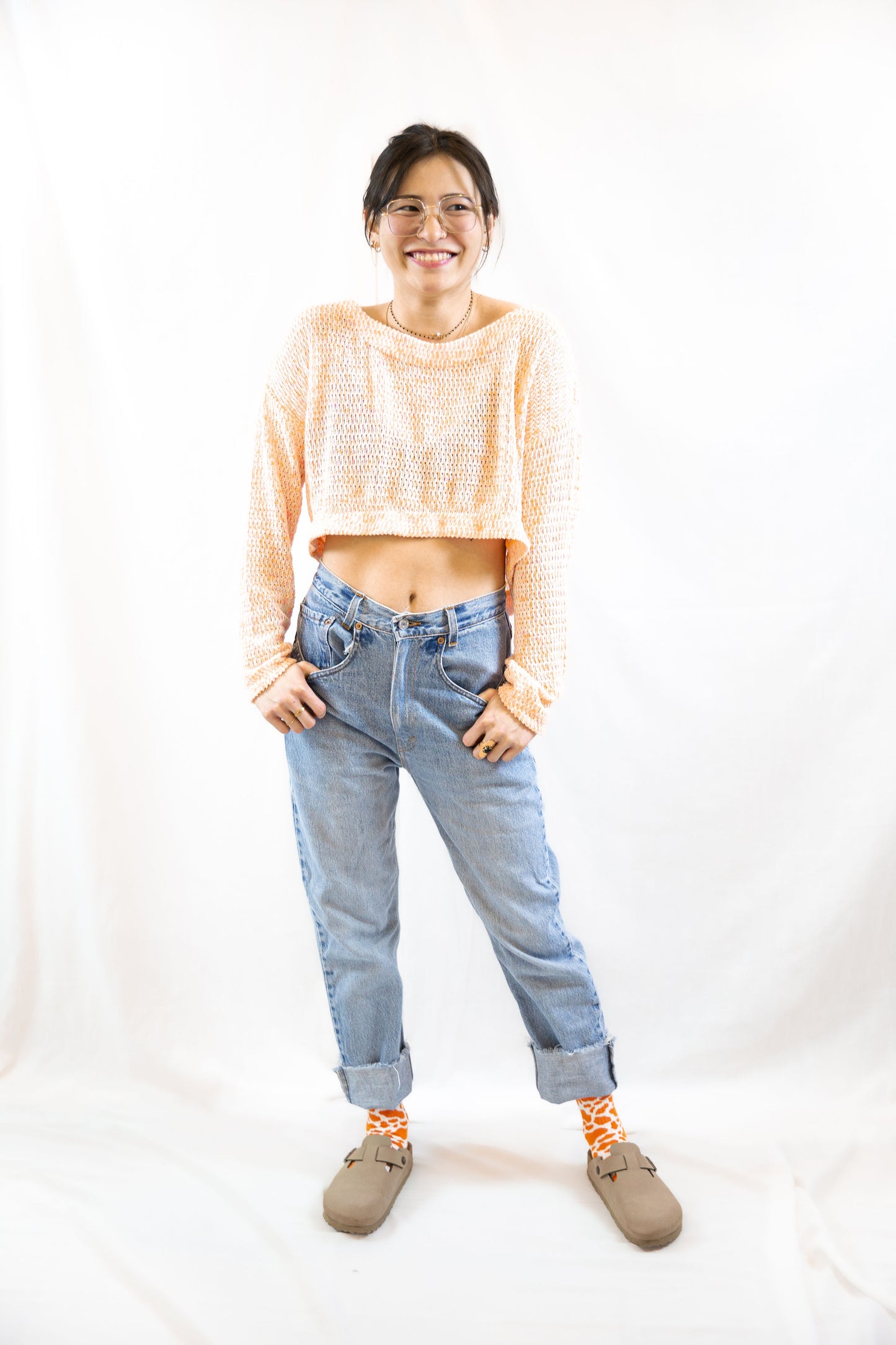 -chaussettes-animal orange-Bensa